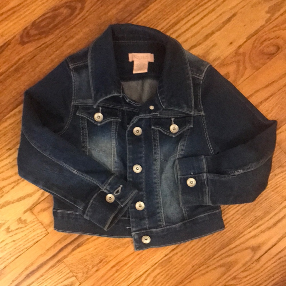 Girls fadded denim trucker jacket 7/8